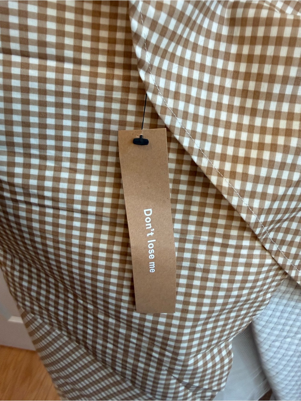 Reformation Beige and White Gingham Midi Dress - Picture 4 of 5